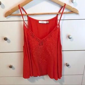Lush Red Loose fitting Crop Tank - Size Medium !